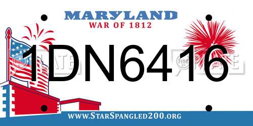 1DN6416 Maryland License Plate