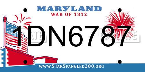 1DN6787 Maryland License Plate