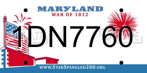 1DN7760 Maryland License Plate