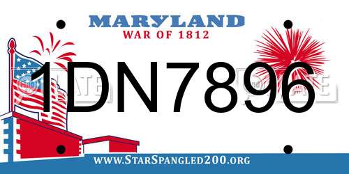 1DN7896 Maryland License Plate