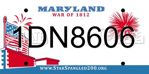 1DN8606 Maryland License Plate