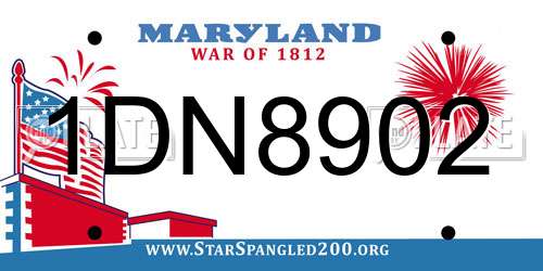 1DN8902 Maryland License Plate