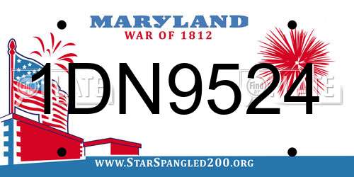 1DN9524 Maryland License Plate