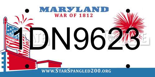 1DN9623 Maryland License Plate