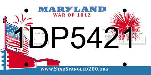 1DP5421 Maryland License Plate