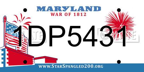 1DP5431 Maryland License Plate