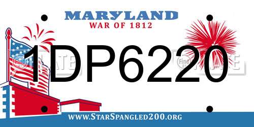 1DP6220 Maryland License Plate