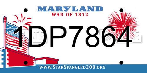 1DP7864 Maryland License Plate