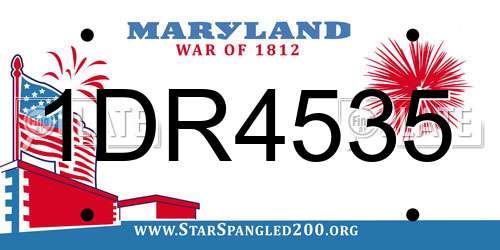 1DR4535 Maryland License Plate