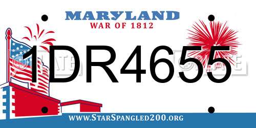 1DR4655 Maryland License Plate