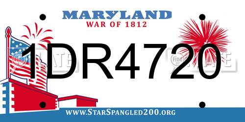 1DR4720 Maryland License Plate