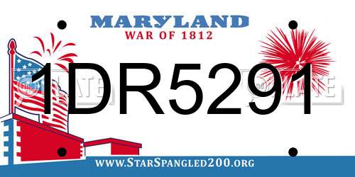 1DR5291 Maryland License Plate