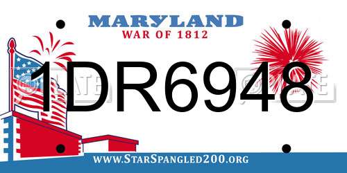 1DR6948 Maryland License Plate
