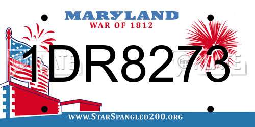 1DR8273 Maryland License Plate