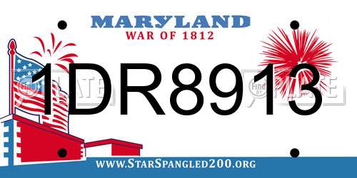 1DR8913 Maryland License Plate