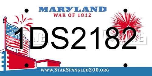 1DS2182 Maryland License Plate