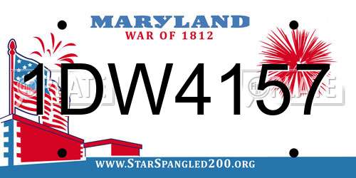 1DW4157 Maryland License Plate