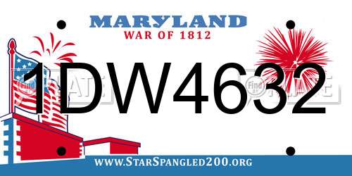 1DW4632 Maryland License Plate