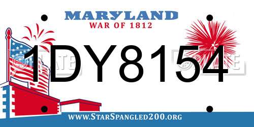 1DY8154 Maryland License Plate