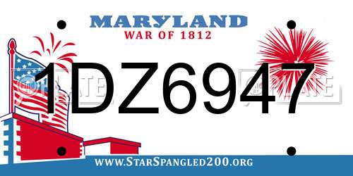 1DZ6947 Maryland License Plate