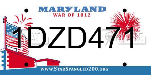 1DZD471 Maryland License Plate