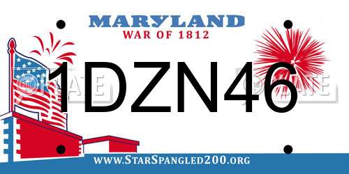 1DZN46 Maryland License Plate