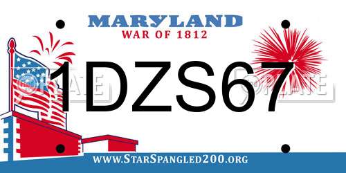 1DZS67 Maryland License Plate