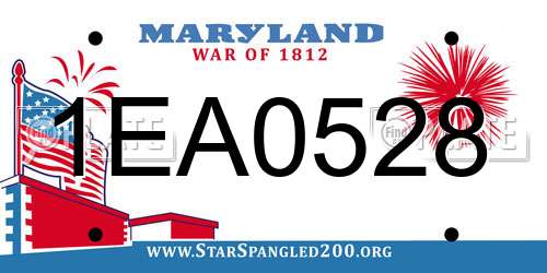 1EA0528 Maryland License Plate