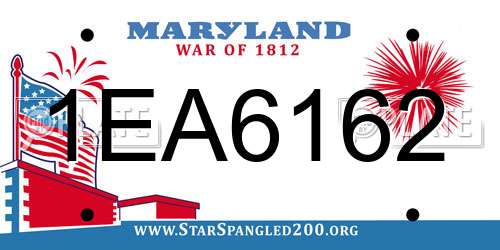 1EA6162 Maryland License Plate