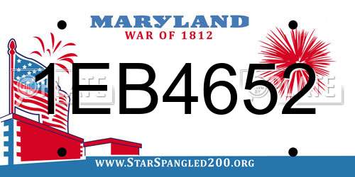1EB4652 Maryland License Plate