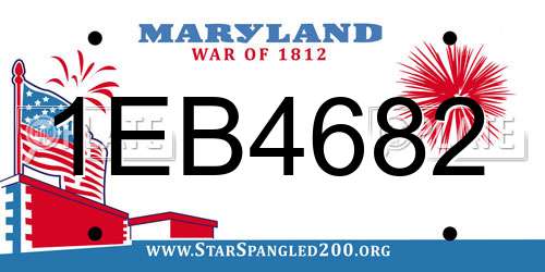 1EB4682 Maryland License Plate