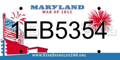1EB5354 Maryland License Plate