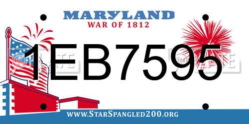 1EB7595 Maryland License Plate
