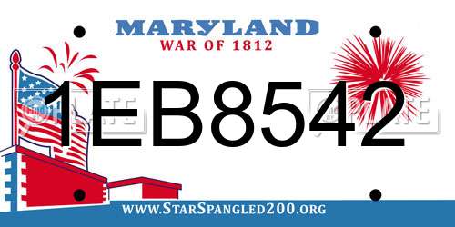 1EB8542 Maryland License Plate