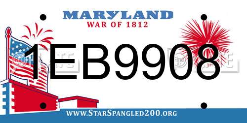 1EB9908 Maryland License Plate