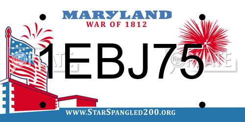 1EBJ75 Maryland License Plate