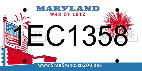 1EC1358 Maryland License Plate