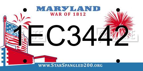 1EC3442 Maryland License Plate