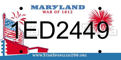 1ED2449 Maryland License Plate