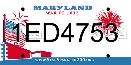 1ED4753 Maryland License Plate