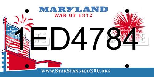 1ED4784 Maryland License Plate