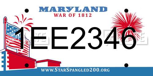 1EE2346 Maryland License Plate