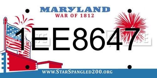 1EE8647 Maryland License Plate