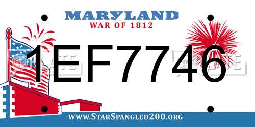 1EF7746 Maryland License Plate