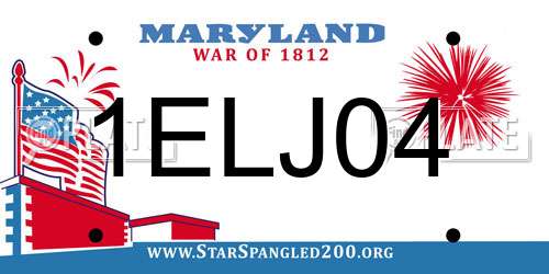 1ELJ04 Maryland License Plate