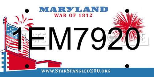 1EM7920 Maryland License Plate