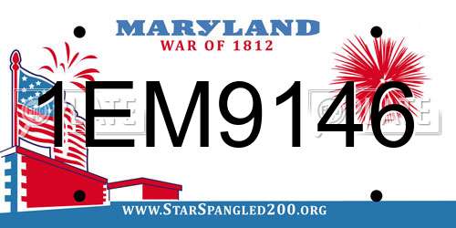 1EM9146 Maryland License Plate
