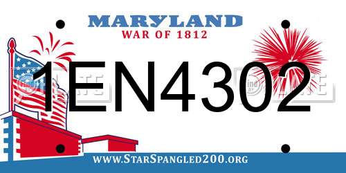 1EN4302 Maryland License Plate