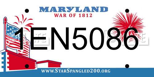 1EN5086 Maryland License Plate