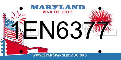 1EN6377 Maryland License Plate